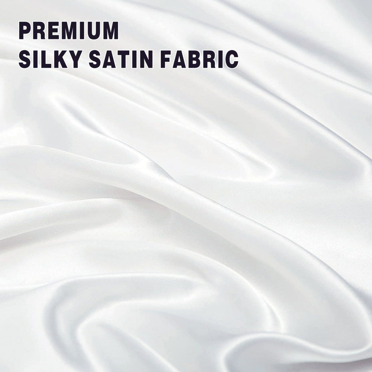 Art Silk Satin Sheet Set Hotel 4 Pieces Fitted/Flat Sheet Bedding Set-Luxury Soft Silky Sheets for Hair and Skin, Similar to Silk Bed Sheets Set 4 Pieces(Queen,White)