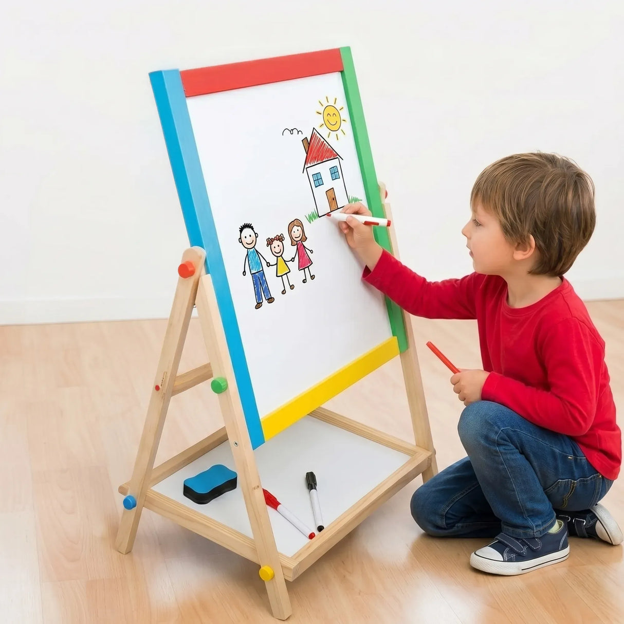 CARLA HOME 2-in-1 Kids Art Easel Chalkboard & Whiteboard