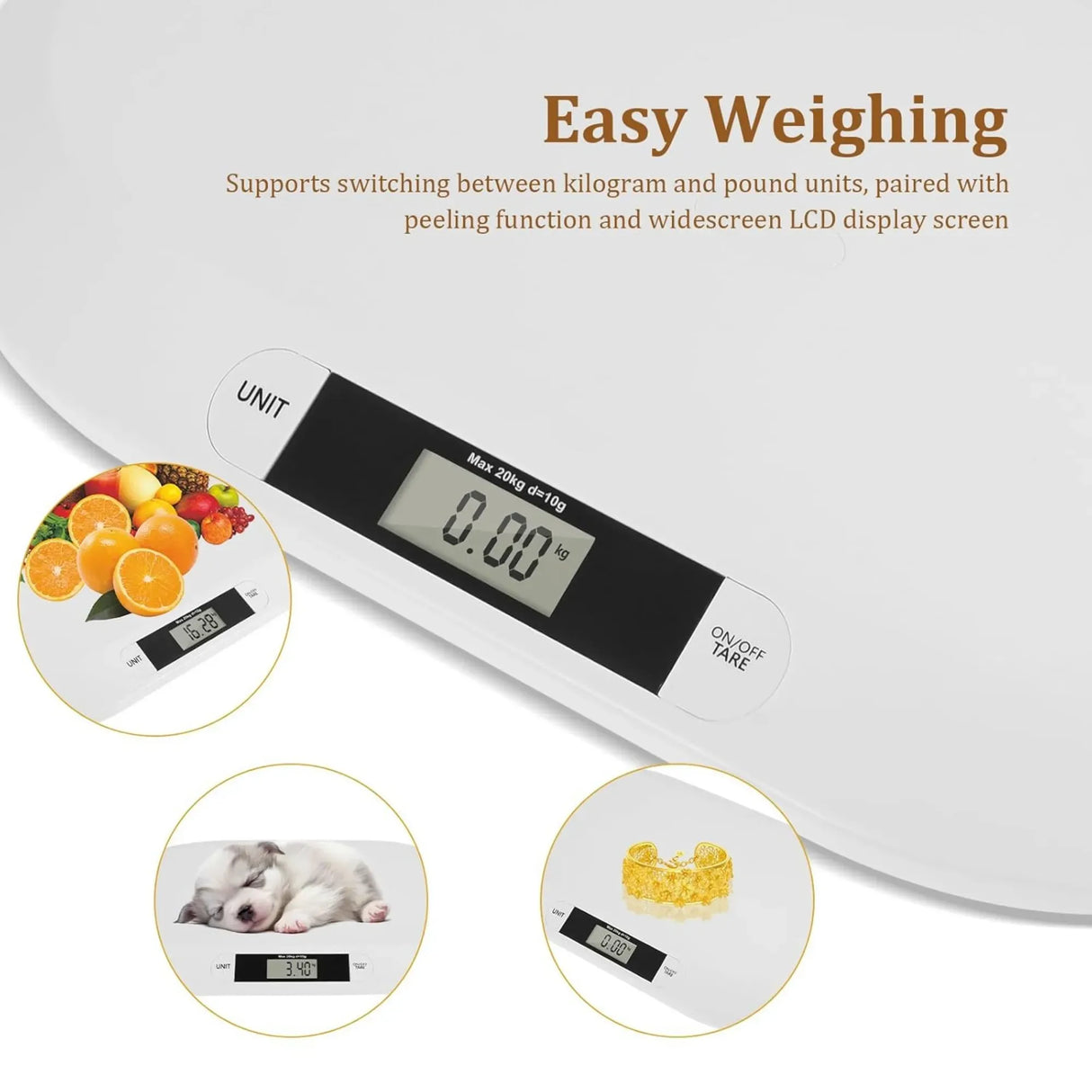 CARLA HOME Elctronic Digital Baby Scale with Tare Function Lcd Display