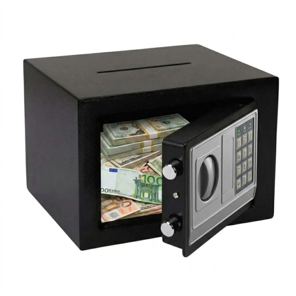 CARLA HOME Electronic Safe Box - Money Safe with Deposit Slot - Black - Cash Locker