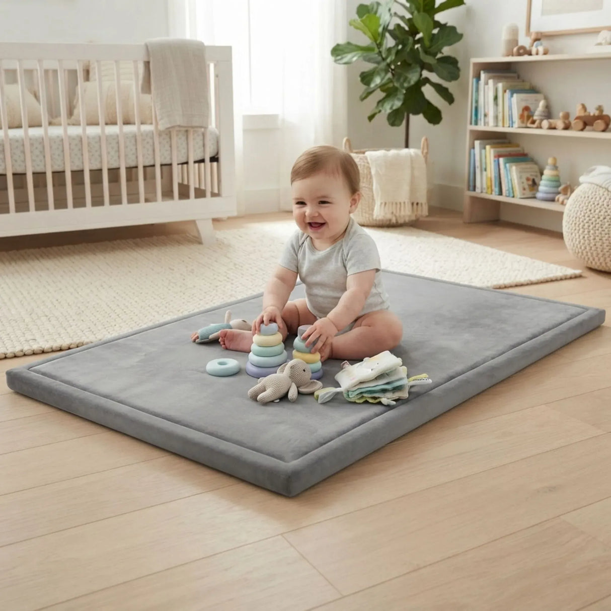 CARLA HOME Baby Play Mat 100x150cm, Thick Foam Crawling Mat, Infants, Grey