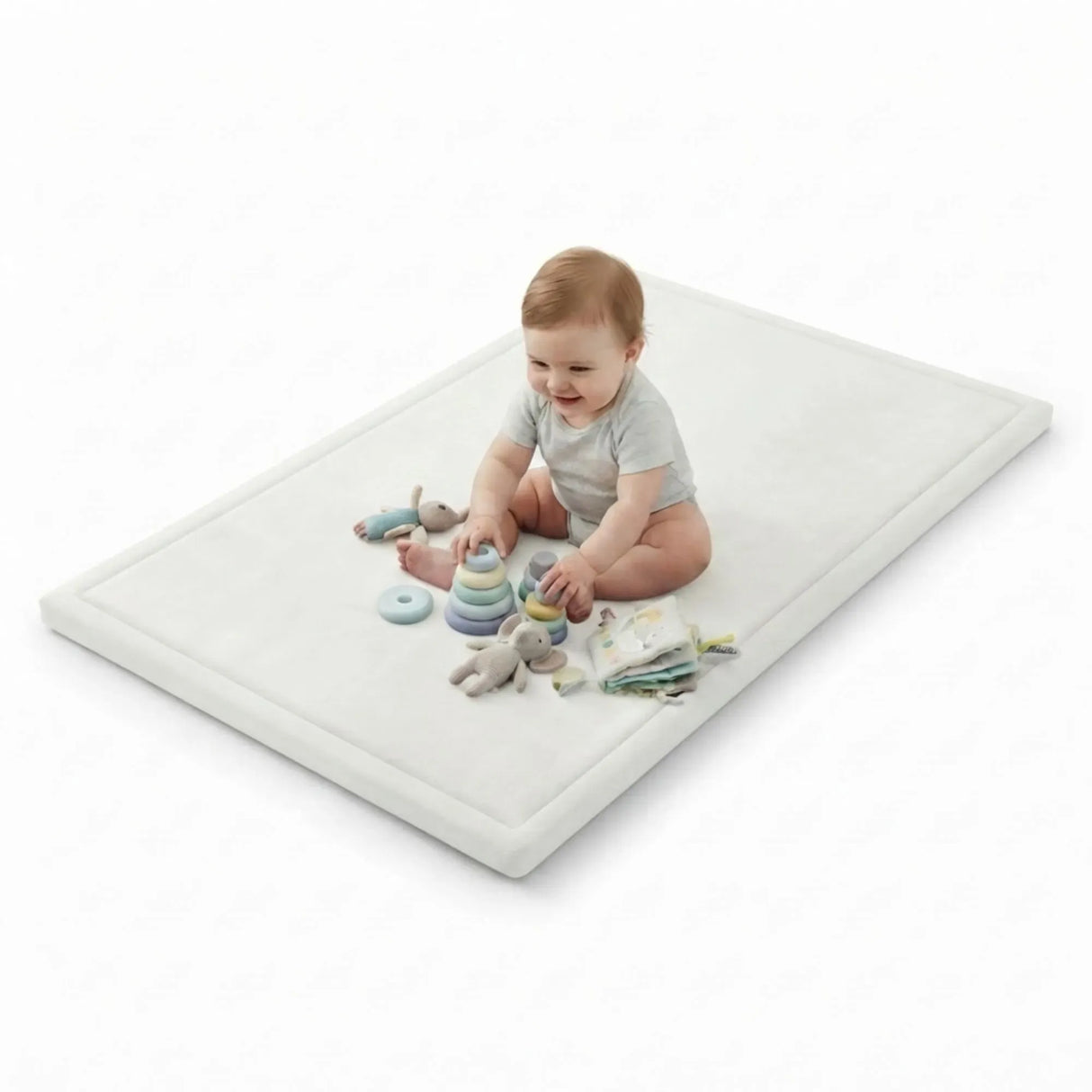 CARLA HOME Baby Play Mat 100x150cm, Thick Foam Crawling Mat, Infants, White