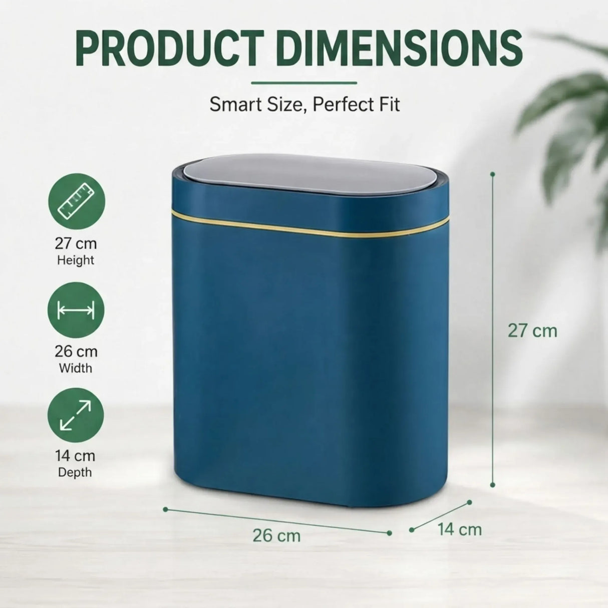 CARLA HOME 7L Automatic Trash Bin with Lid, Motion Sensor Garbage Can Blue