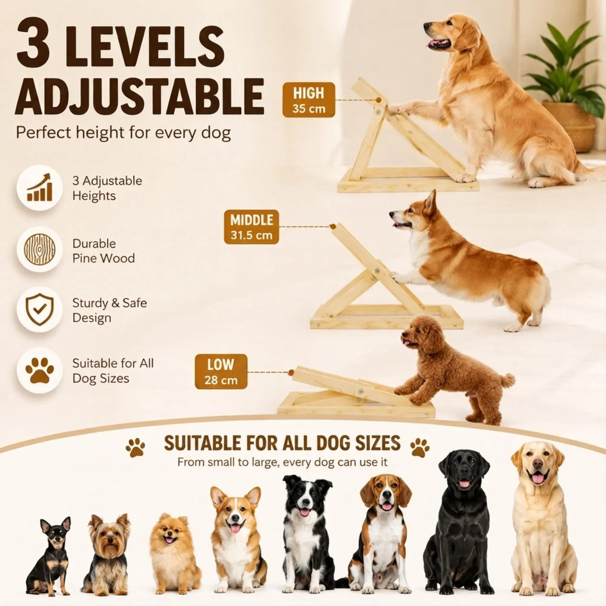 CARLA HOME Dog Nail Scratch Board with Snack Box, Height Adjustable Puppy Nail Pet