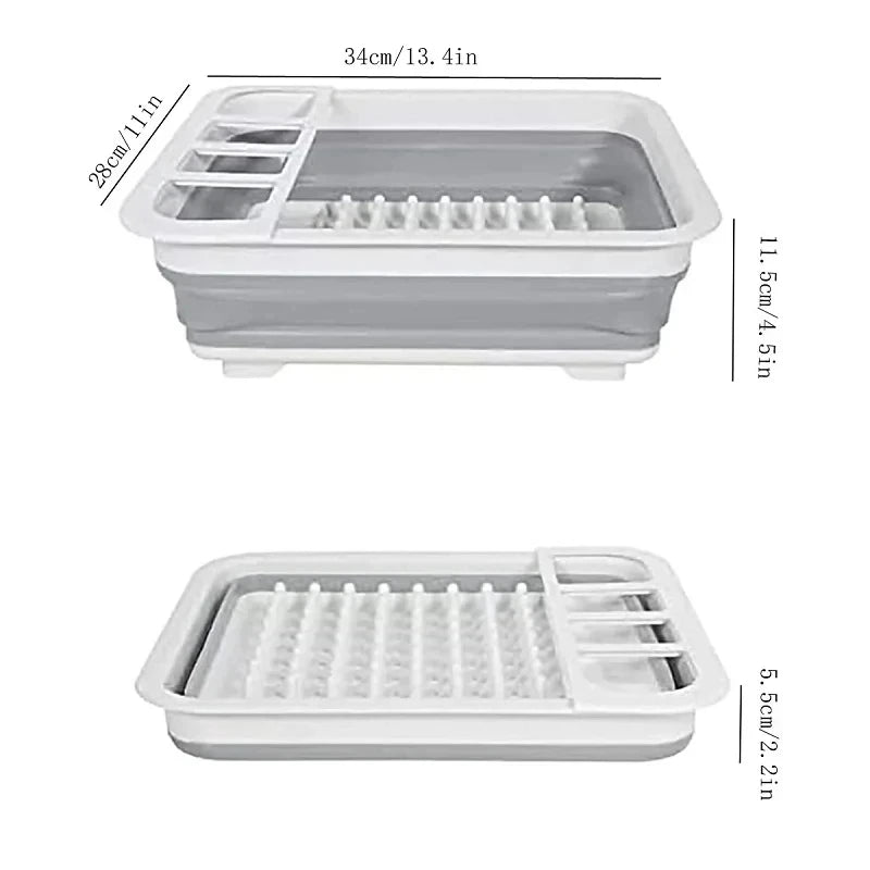 Foldable Kitchen Dish Rack Storage Tray