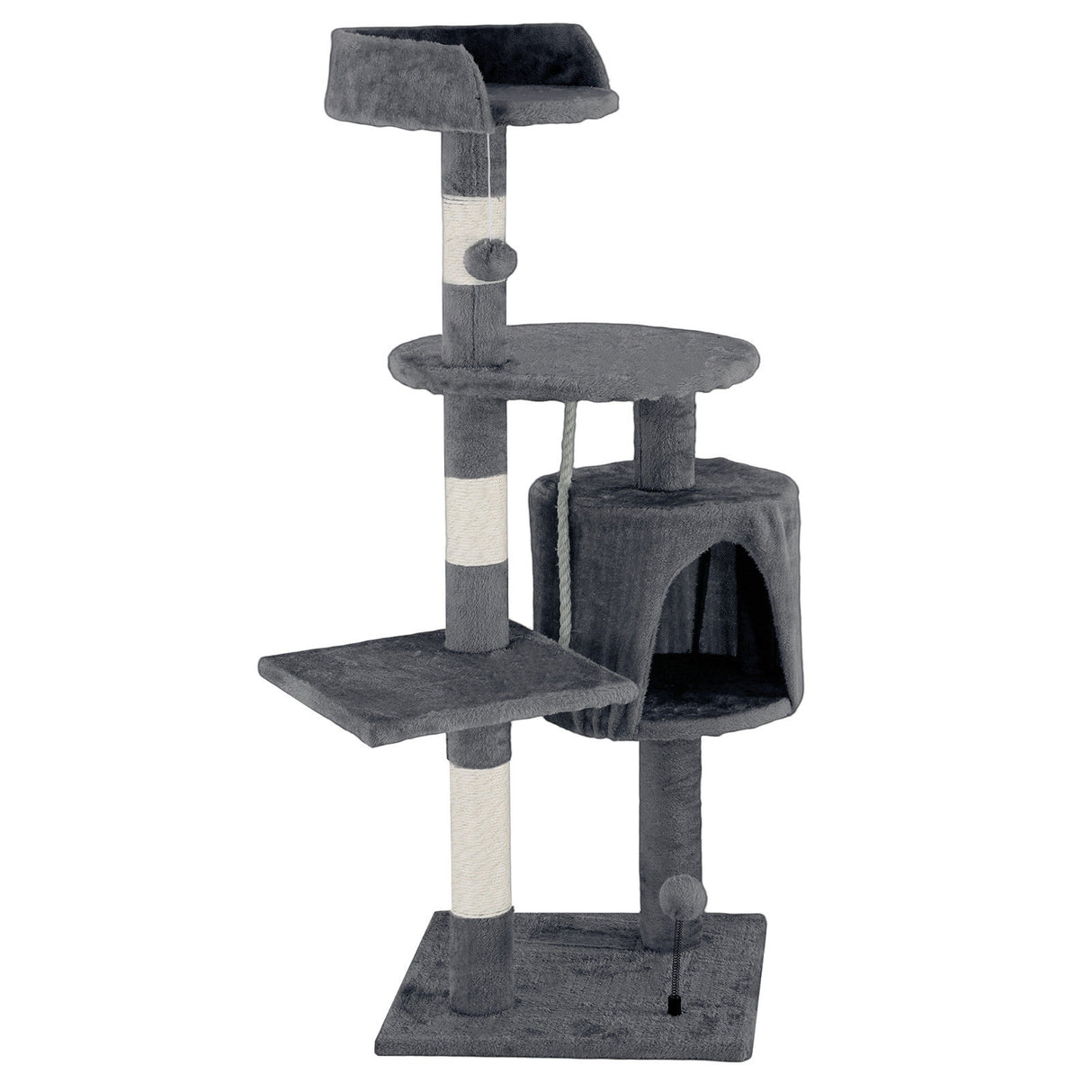 Cat Tower Tree Scratching Post Dark Grey Condo 112cm