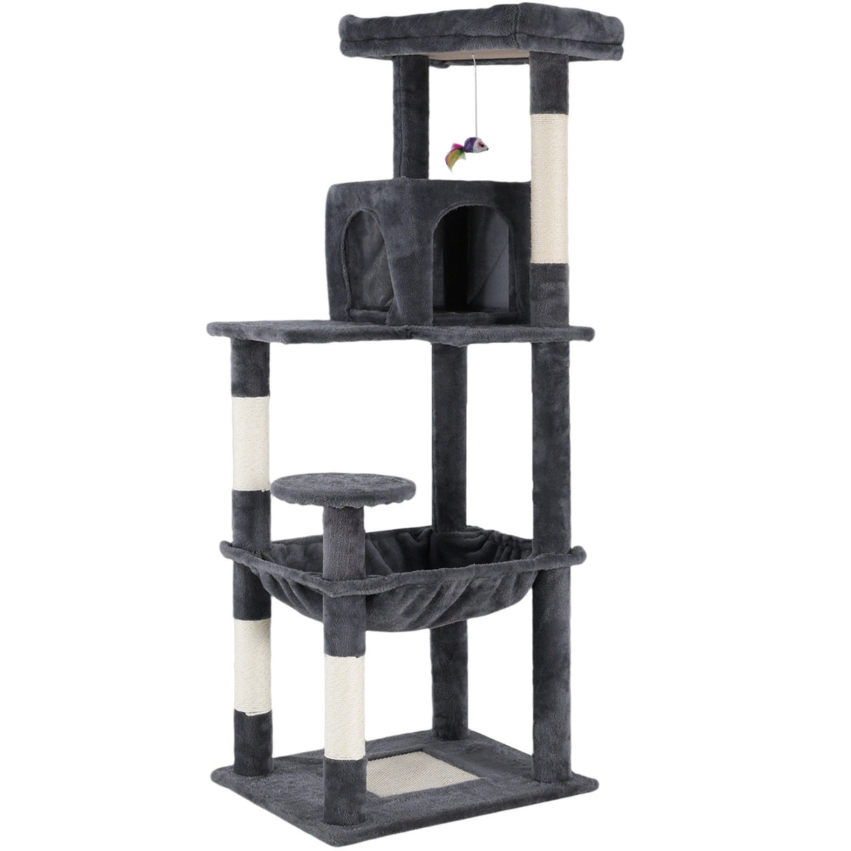 Cat Tower Tree Condo Scratching Post Dark Grey 142cm