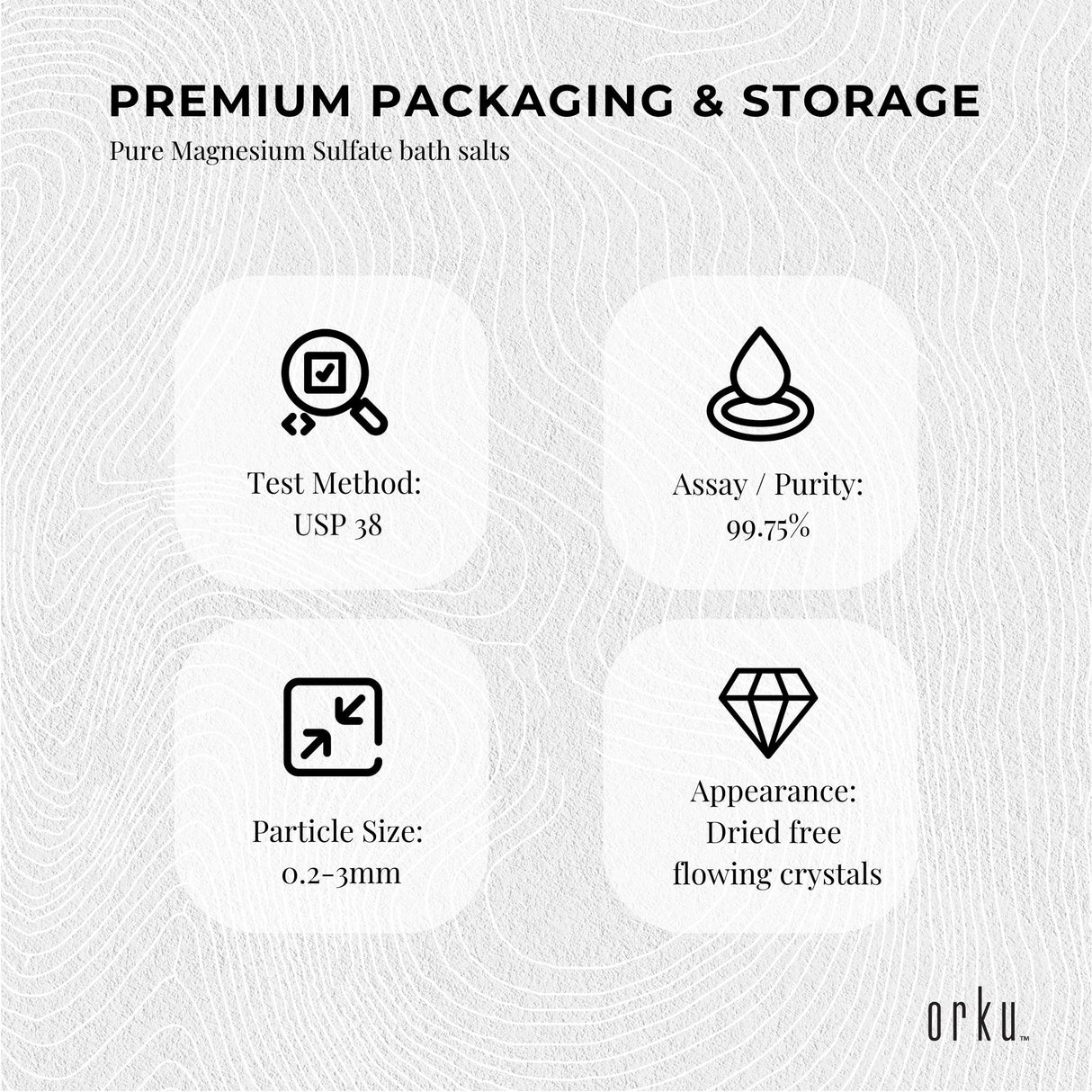 1Kg Orku Epsom Salt - Magnesium Sulphate Bath Salts Skin Body