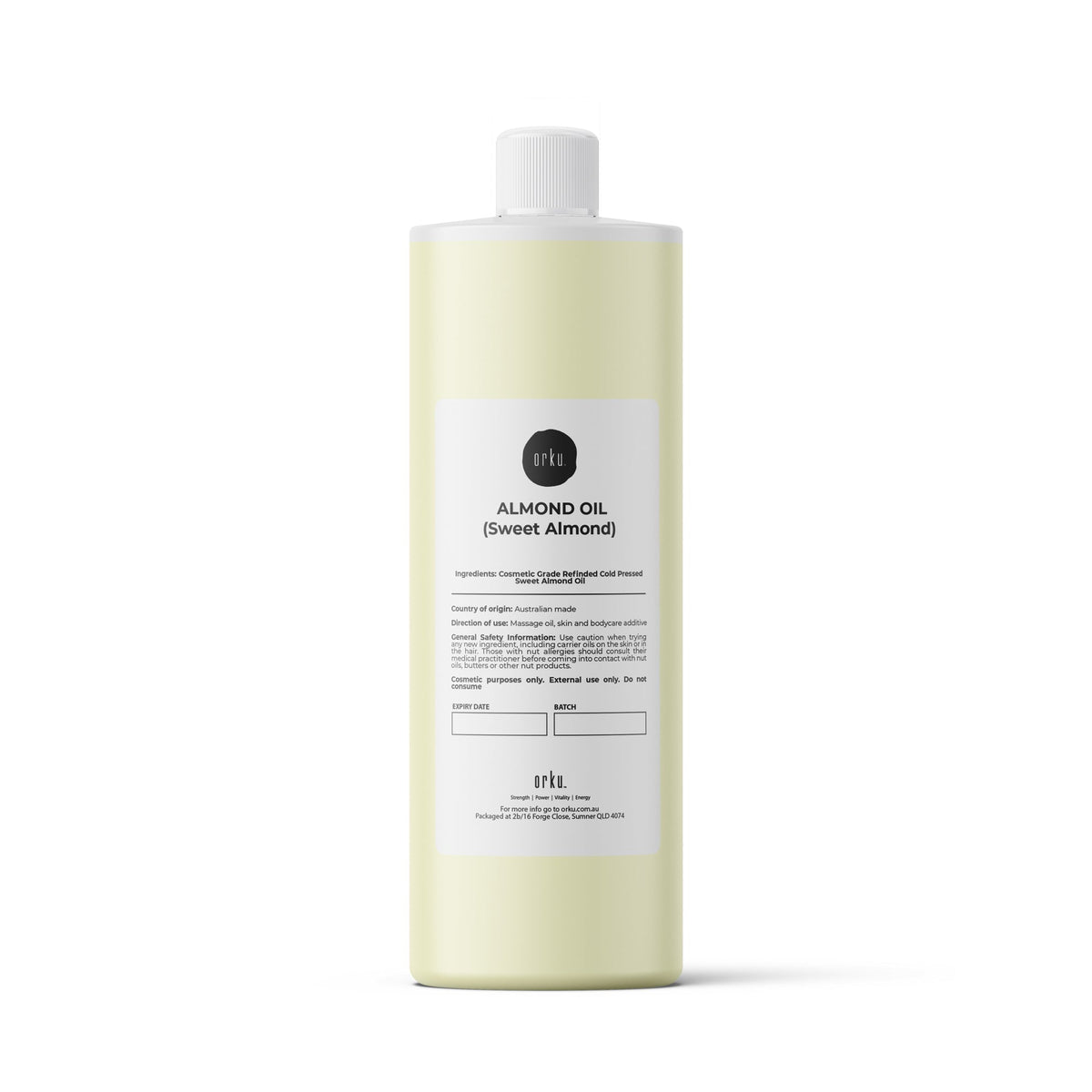 Sweet Almond Oil 1L Refined Cosmetic Grade 100% Pure.