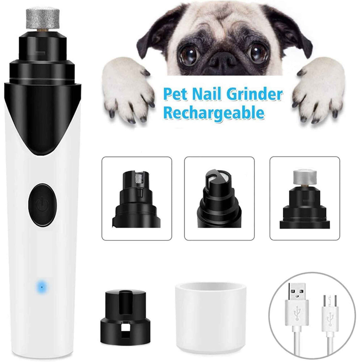 Pet Nail Grinder Dog Cat Electric Trimmer Rechargeable Clipper Claw Filer N8 - View 2