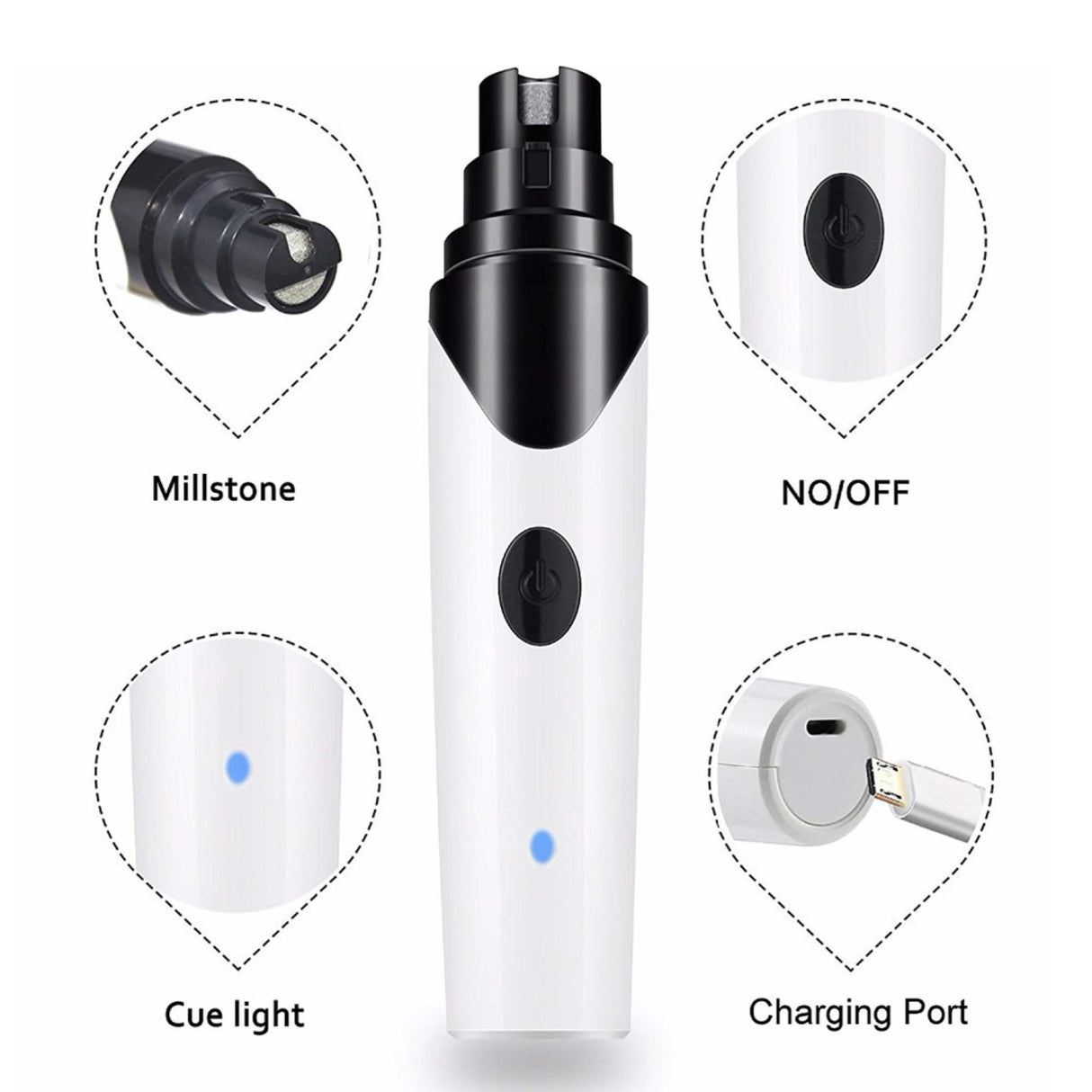 Pet Nail Grinder Dog Cat Electric Trimmer Rechargeable Clipper Claw Filer N8 - View 3