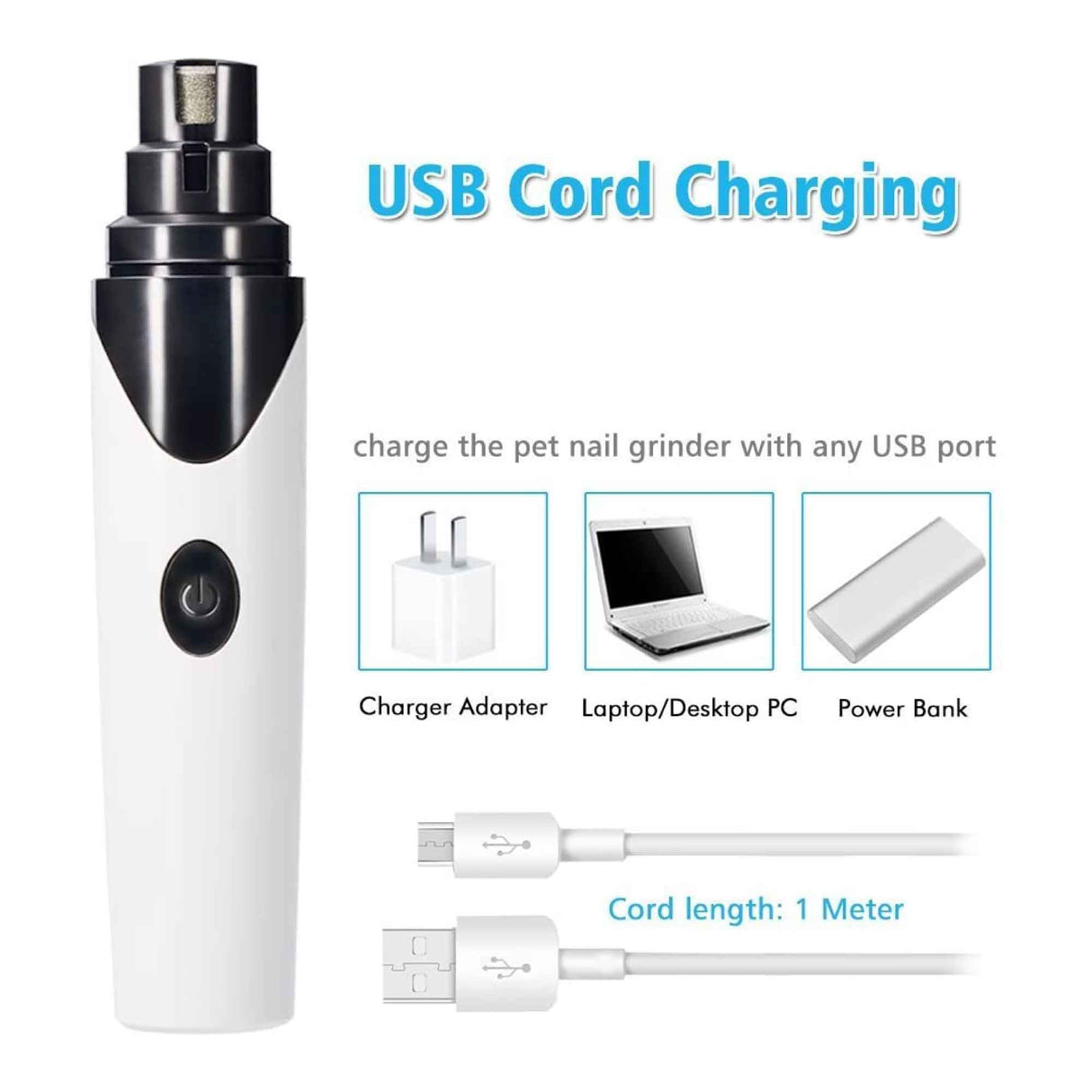 Pet Nail Grinder Dog Cat Electric Trimmer Rechargeable Clipper Claw Filer N8 - View 4