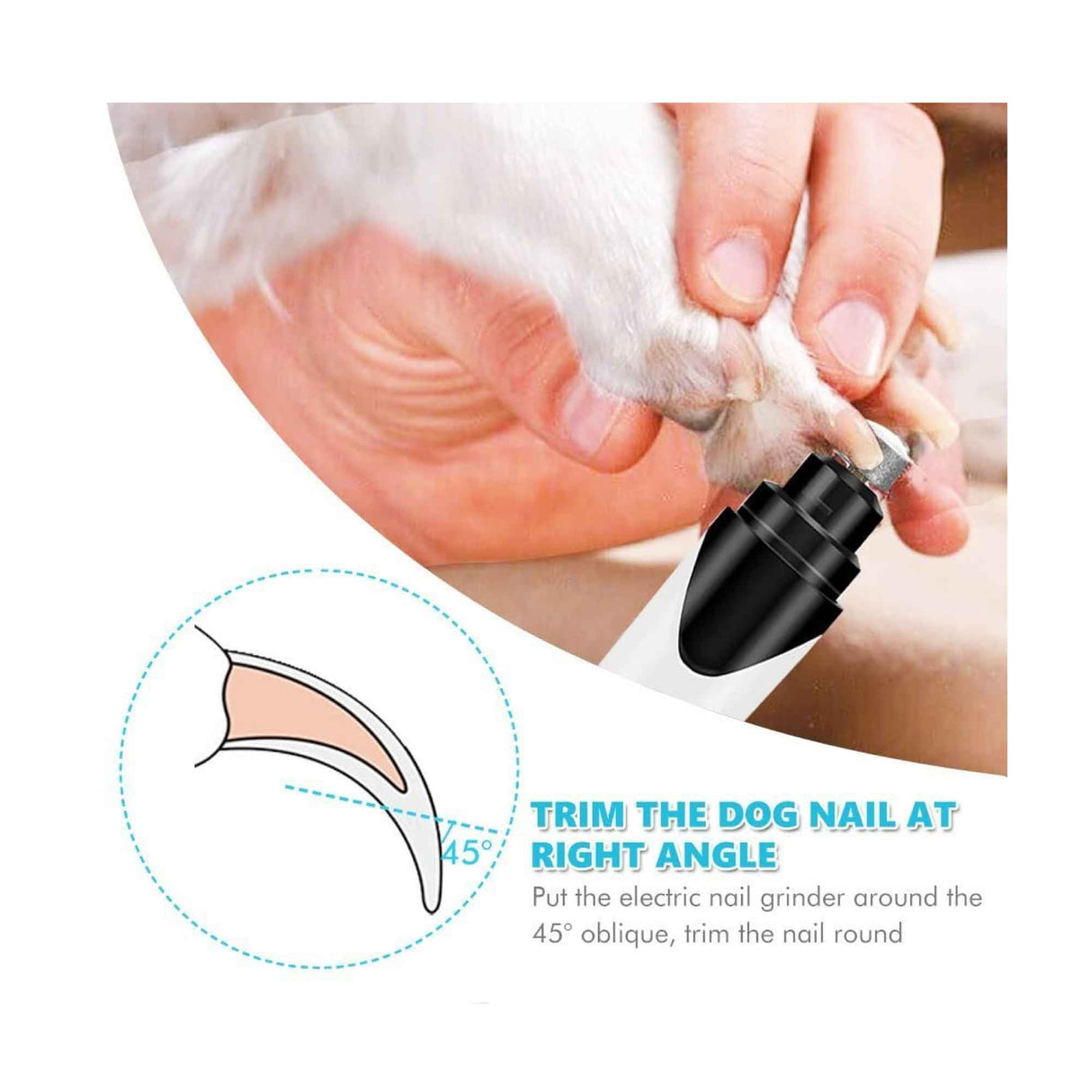 Pet Nail Grinder Dog Cat Electric Trimmer Rechargeable Clipper Claw Filer N8 - View 11