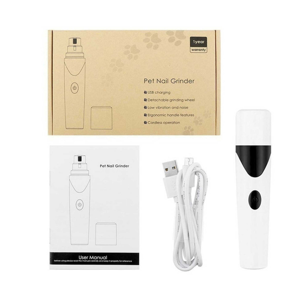 Pet Nail Grinder Dog Cat Electric Trimmer Rechargeable Clipper Claw Filer N8 - View 12