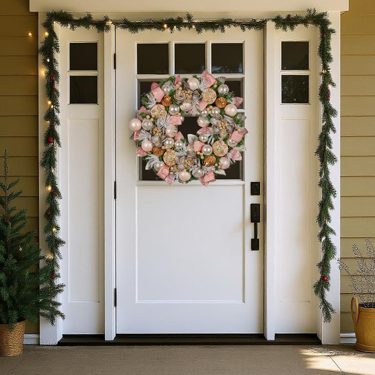 Christabelle 71cm Christmas Wreath Lush Green Holiday Door Wreath w/Jewelled Baubles, Foliage, Flowers, Ribbon & Berries