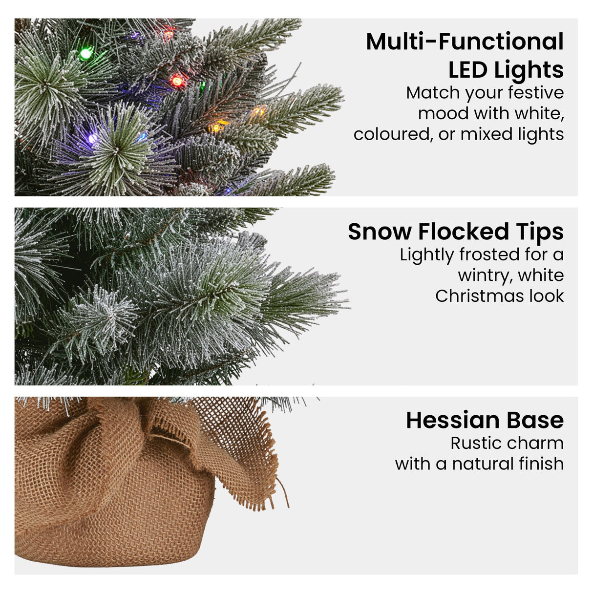 National Tree Company 61cm Pre-Lit Snowy Stamford Spruce Battery-Operated Mini Christmas Tree Multi-Functional LED Timer