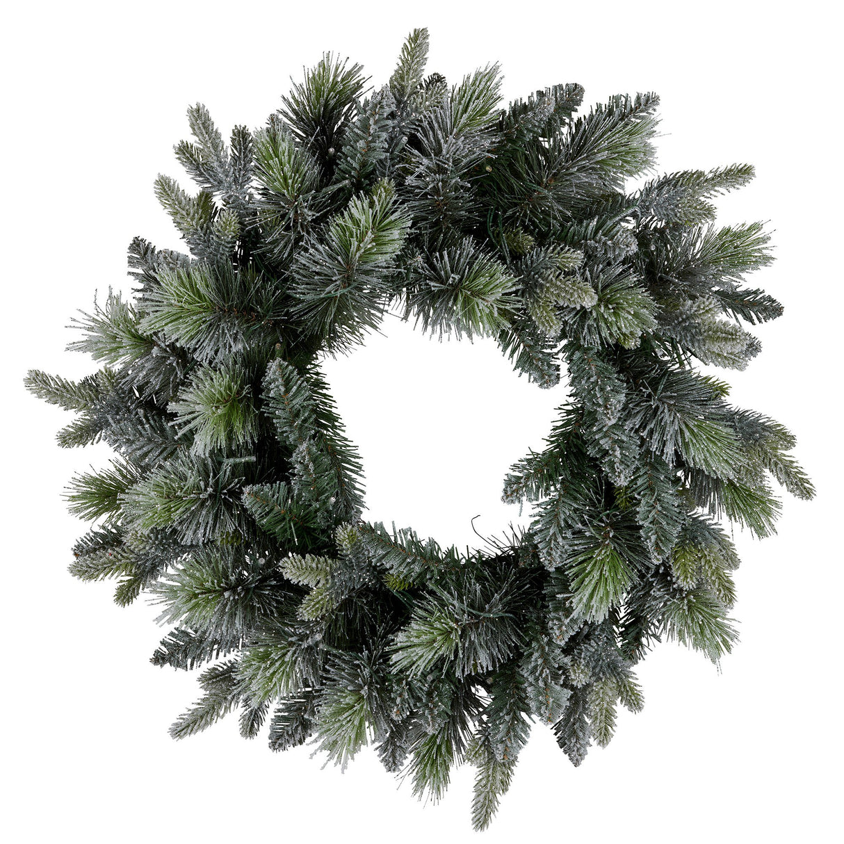 National Tree Company 61cm Pre Lit Snowy Stamford Spruce Battery Operated Christmas Wreath w/LED Lights & Timer