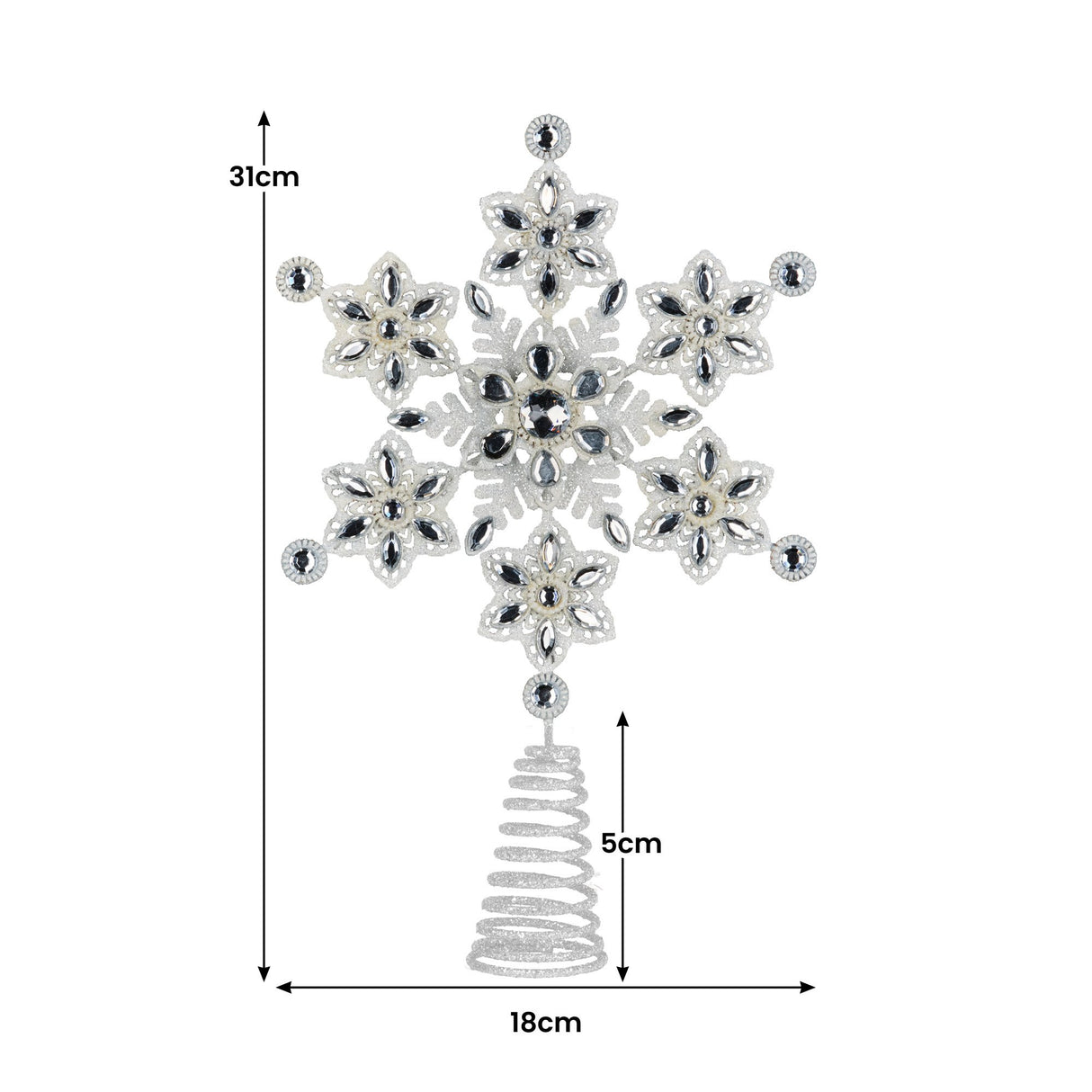 Christabelle Snowflake Christmas Tree Topper Beaded Decoration Ornament Xmas