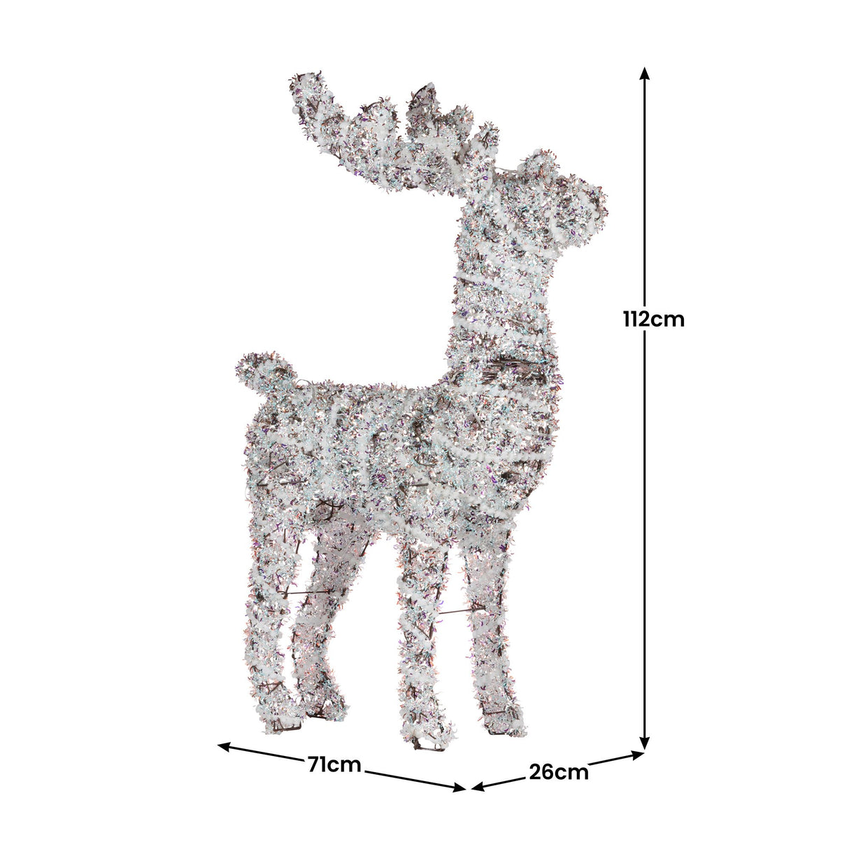 Christabelle 112cm Animated Reindeer Christmas Led Lights Tinsel Xmas Decor