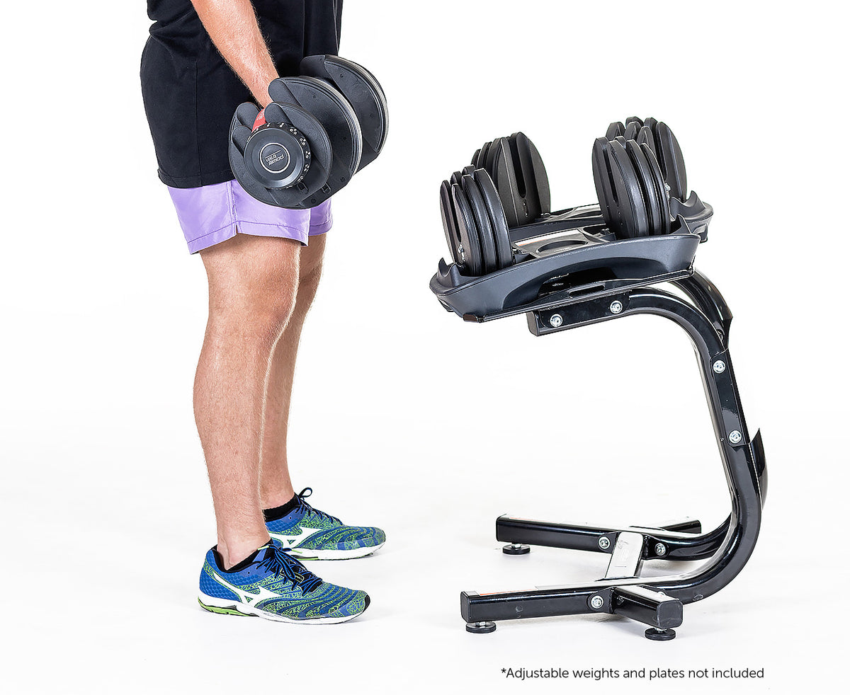 Adjustable dumbbells stand.