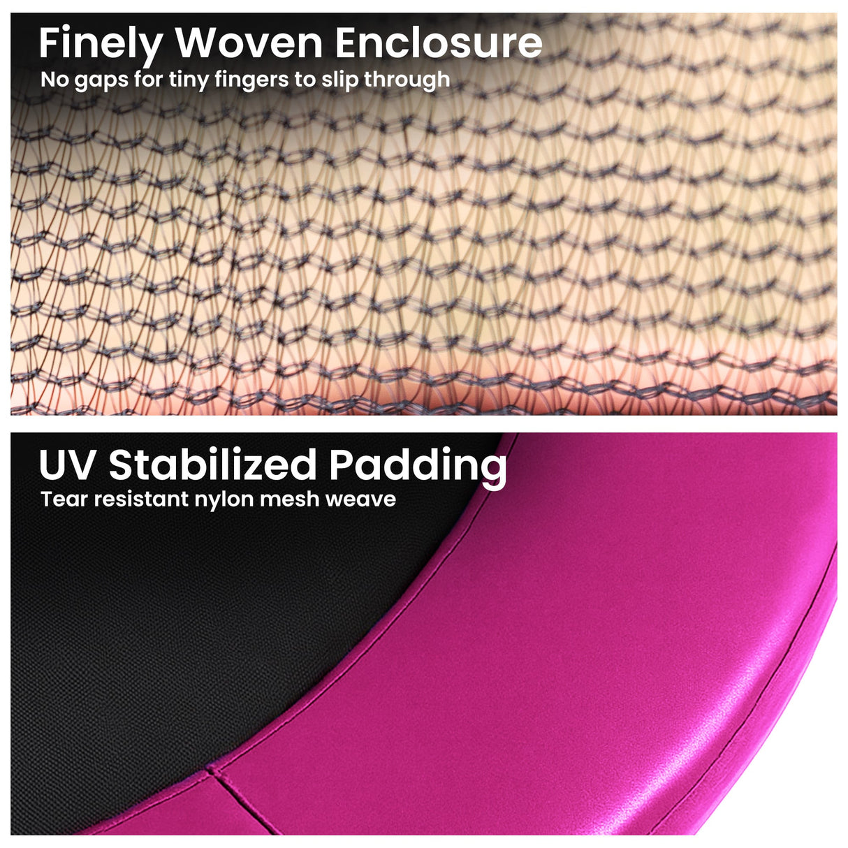 Kahuna 10ft Trampoline Pad and Net - Pink