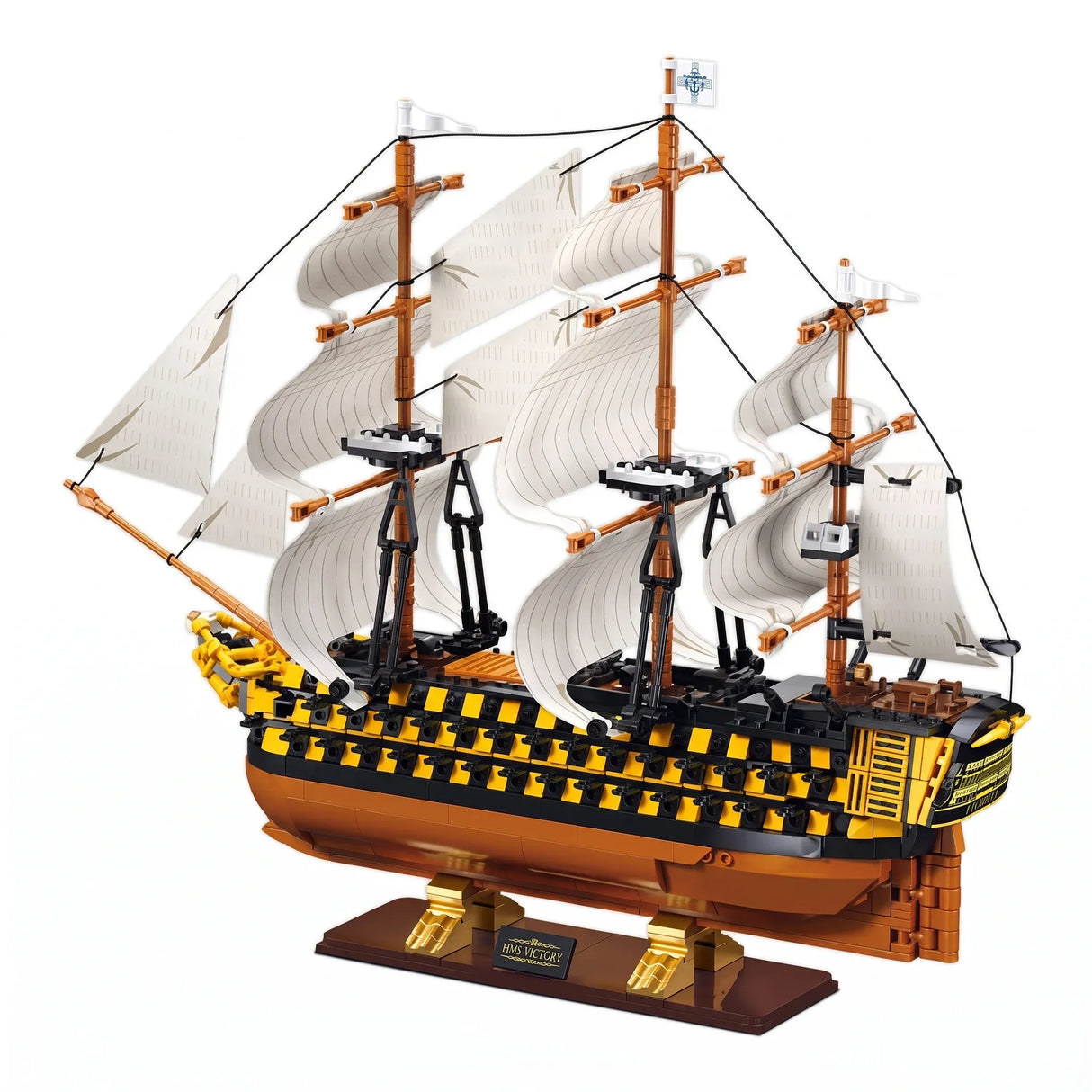 Sluban B1552 Model Kit 1:200 HMS Victory Sailing Battleship Warship Navy Vessel Boat Military DIY Construction Set Toy