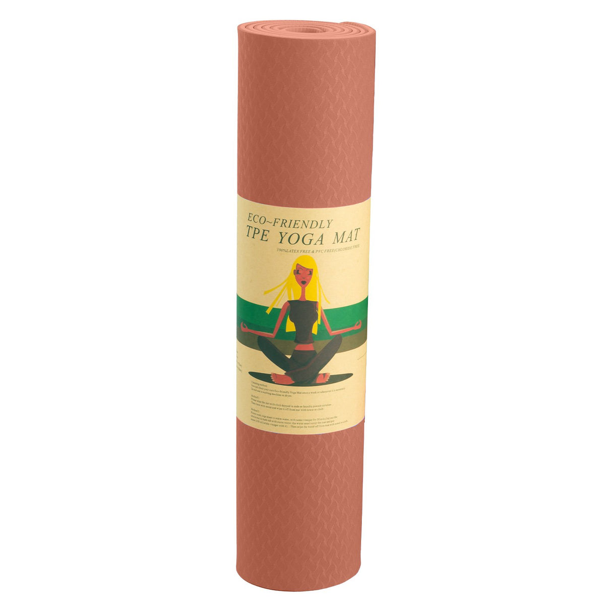 Powertrain Dual Layer 6mm Yoga Mat | Peach | Non-slip Surface And Carry Strap For Ultimate Comfort And Portability