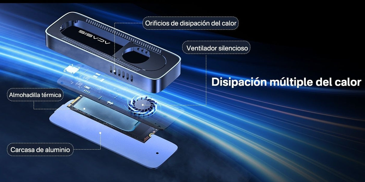 ACASIS EC-6608AIR M.2 NVMe SSD Enclosure USB-C 10Gbps Cooling Fan Case