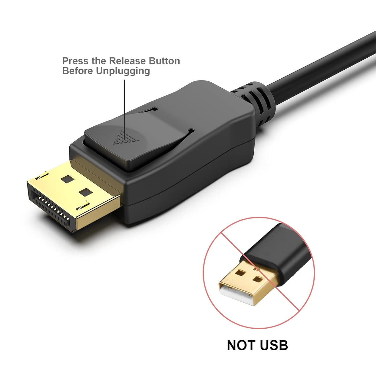 BENFEI 000279BK DP to DP Male to Male Cable 0.9M