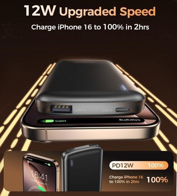 CHOETECH B850 10000mAh 12W USB-A+Type-C Power Bank
