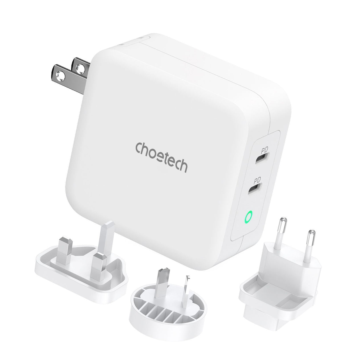 CHOETECH PD6008 GAN Dual Type-C 100w Travel Charger (US/EU/UK/AU)