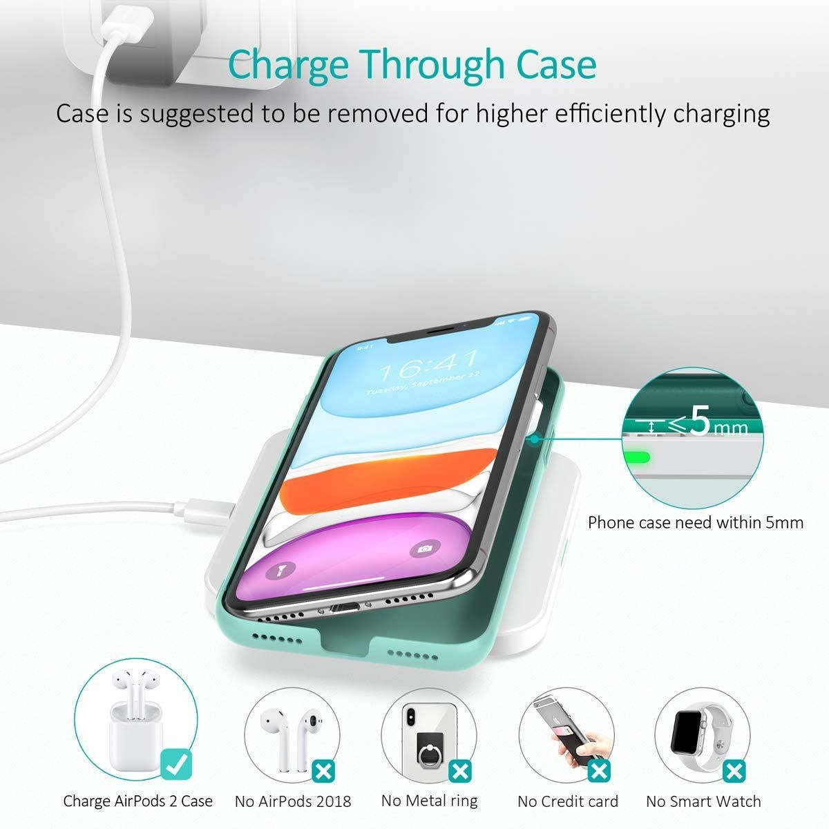 CHOETECH T511BW Fast Wireless Charging Pad Black And White 2 Pack