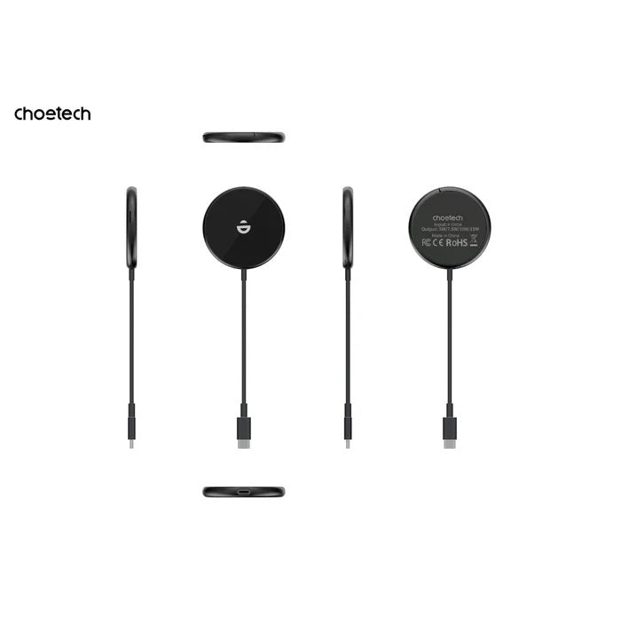 CHOETECH T697-F 15W/7.5W/5W magnetic charger for iPhone, Air Pods and more 1.5M Black
