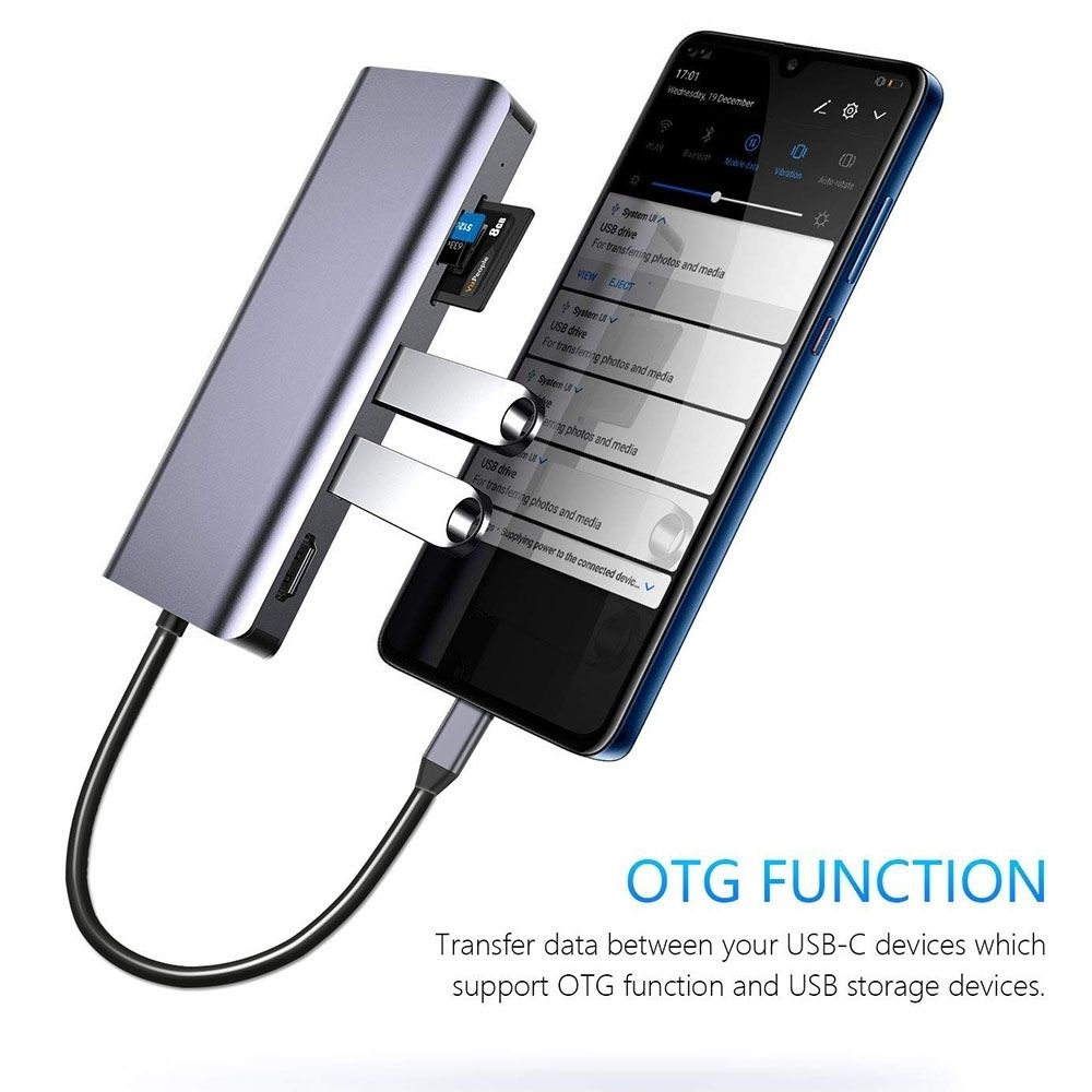 INTACT 9826T 7-in-1 USB-C Adapter HDMI/RJ45/USB3.0*2/SD/TF/ Type-C PD