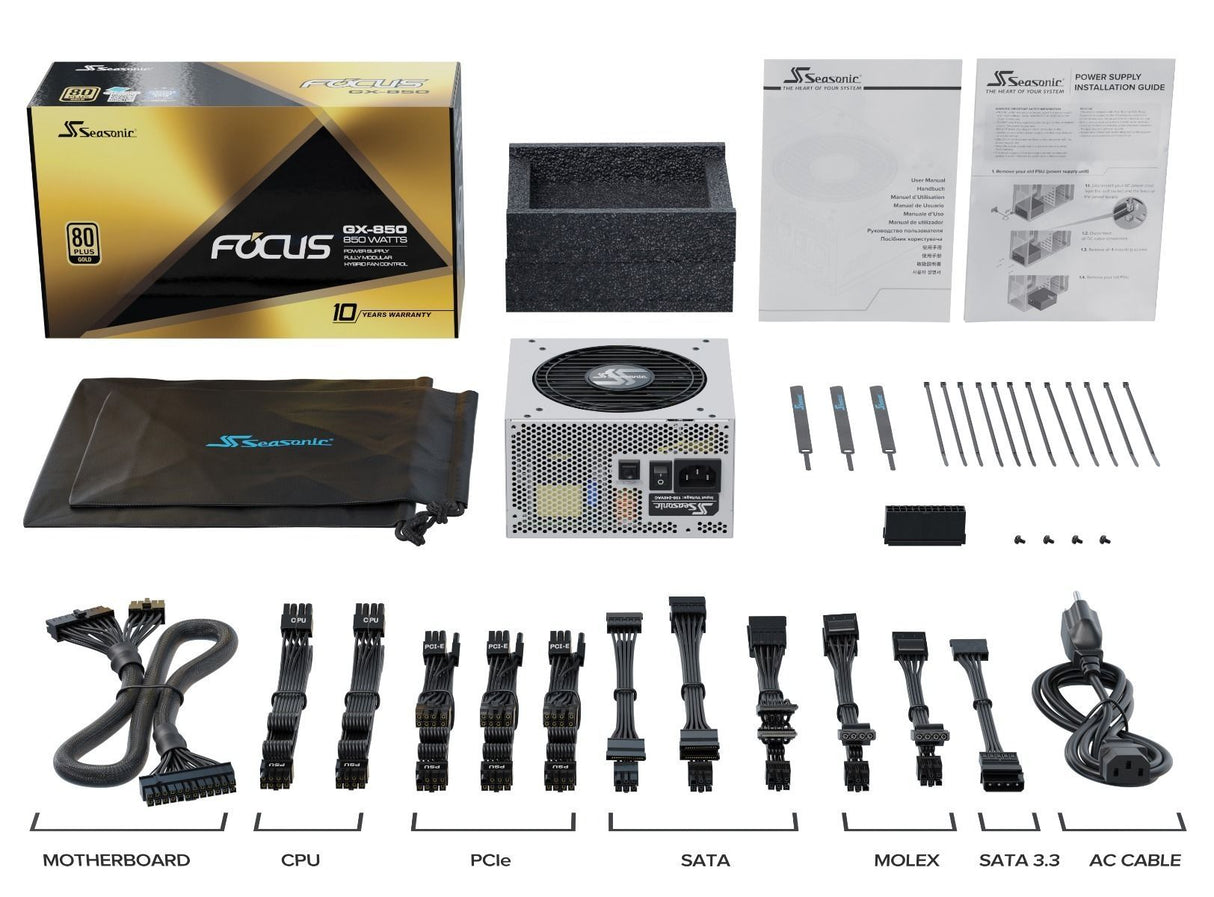 SEASONIC FOCUS GX (ONESEASONIC) WHITE EDITION GX-850 (SSR-850FX WHITE) 850W 80 PLUS GOLD PSU