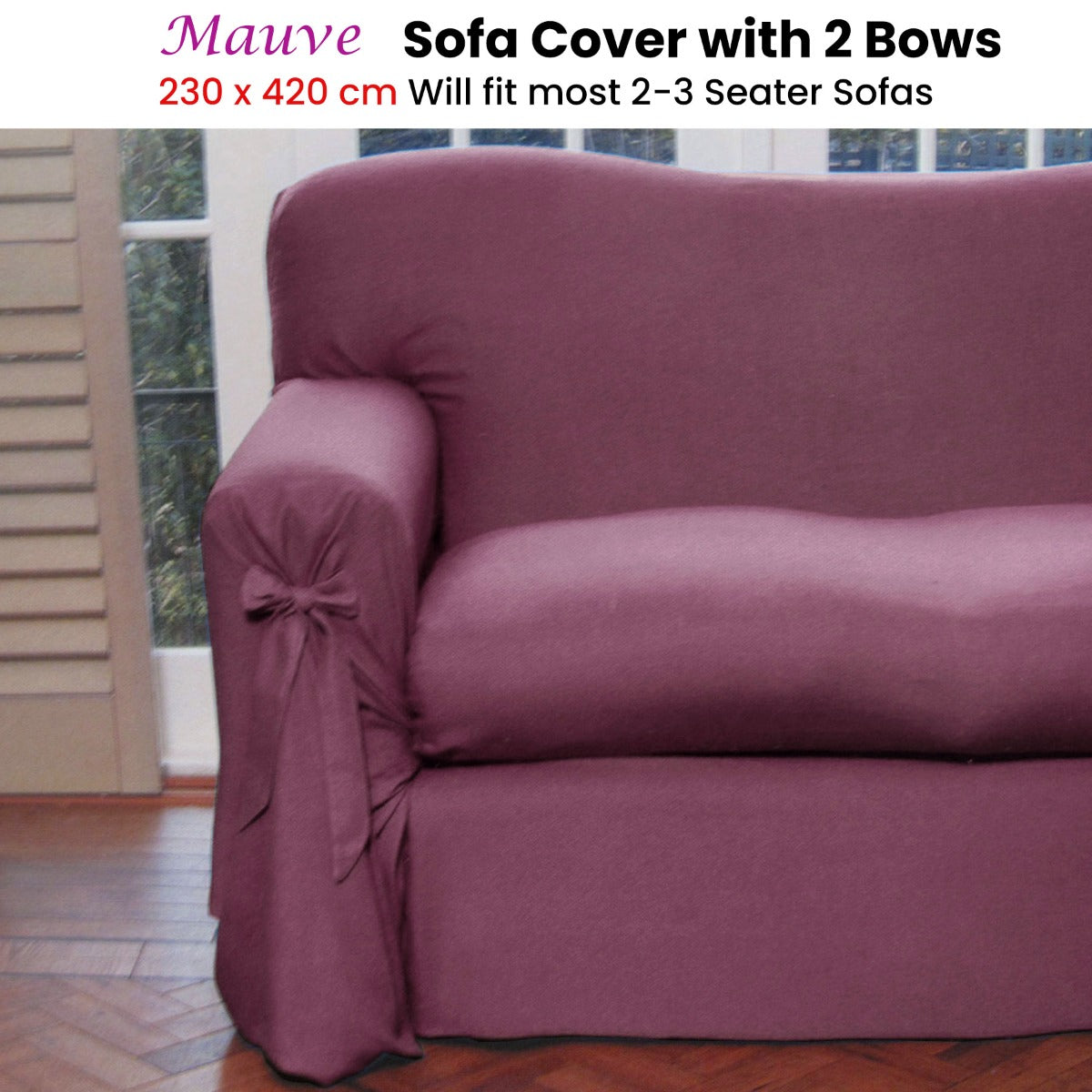 Mauve Sofa Cover 2 to 3 Seater 230 X 420cm - View 2