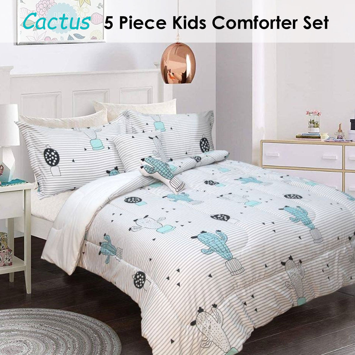 Ramesses 5 Piece Kids Comforter Set Cactus Double - View 2