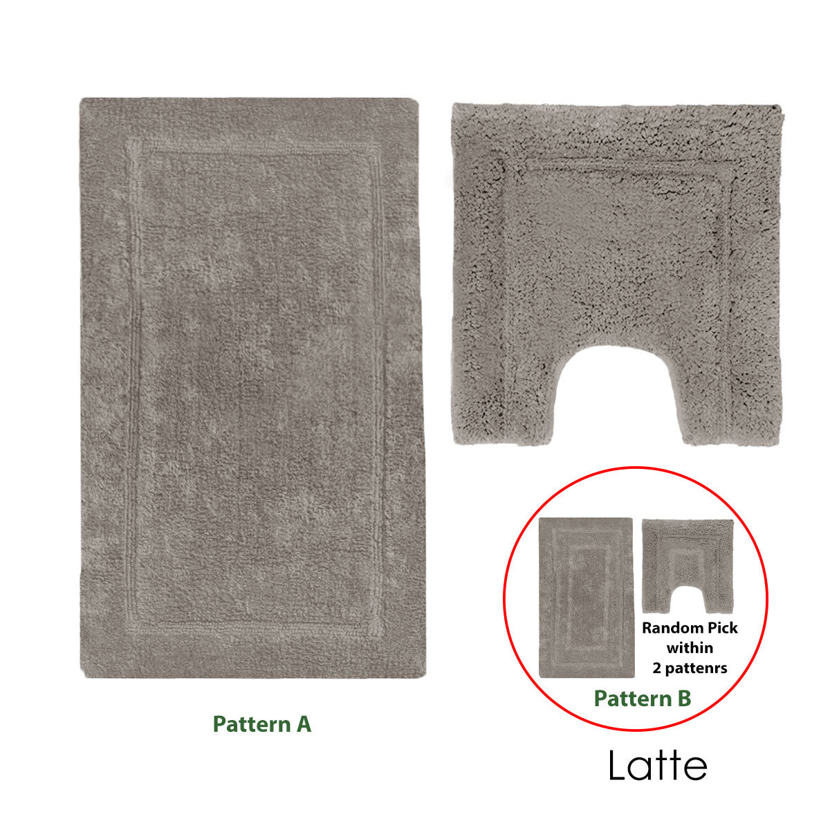 2200GSM 2 Pce Axel 100% Cotton Bath Mat Set Latte