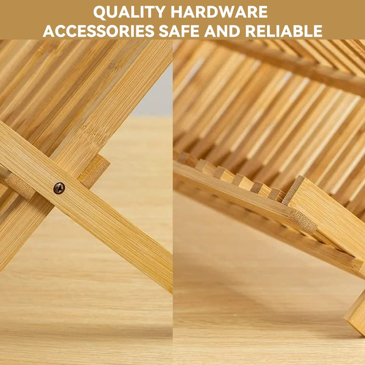 Bamboo Dish Drying Rack 2 Tier Foldable Sink Organiser 45 x 26cm Countertop