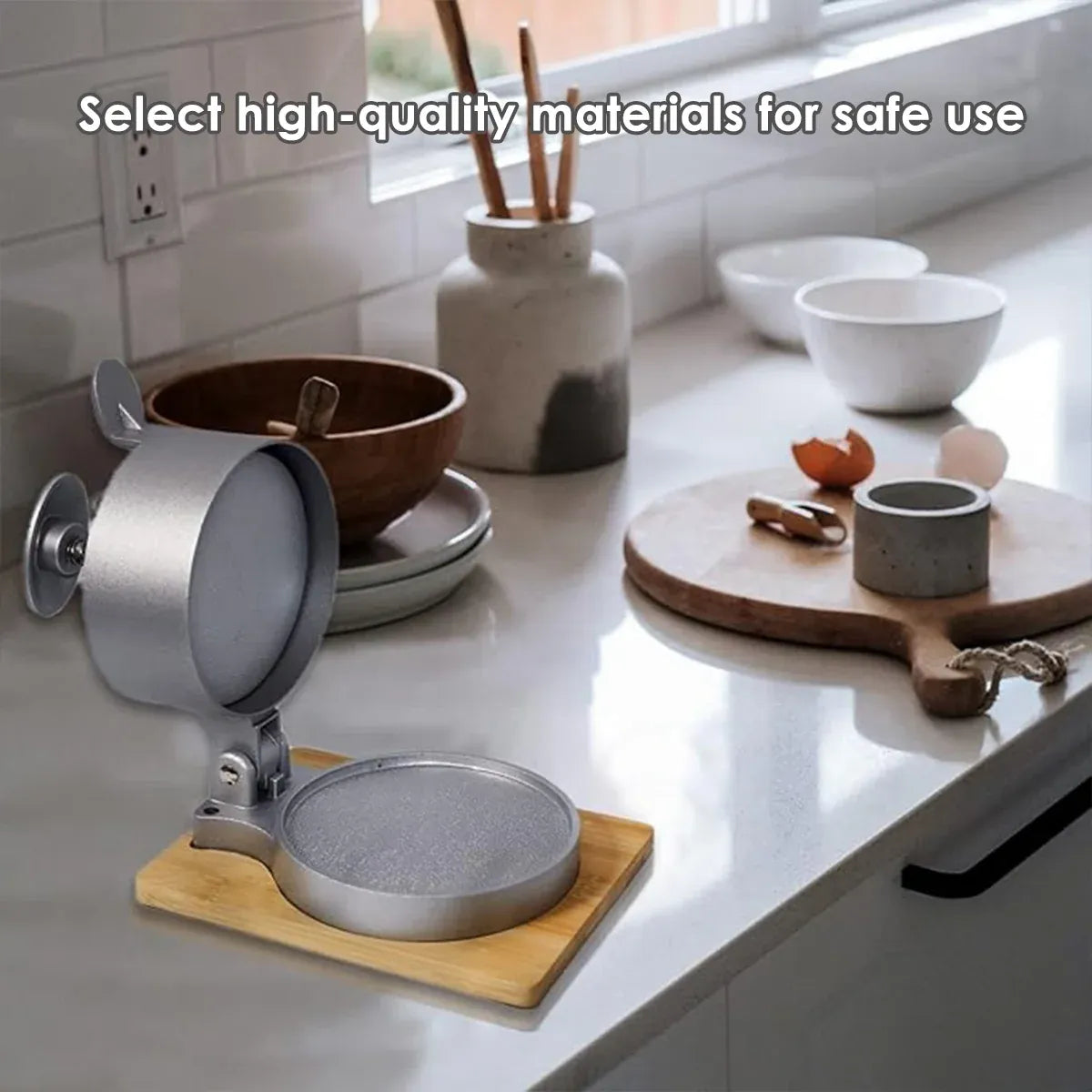 Flip Top Burger Press Meat Patty Maker Mould Filling Tool for Kitchen Hamburger