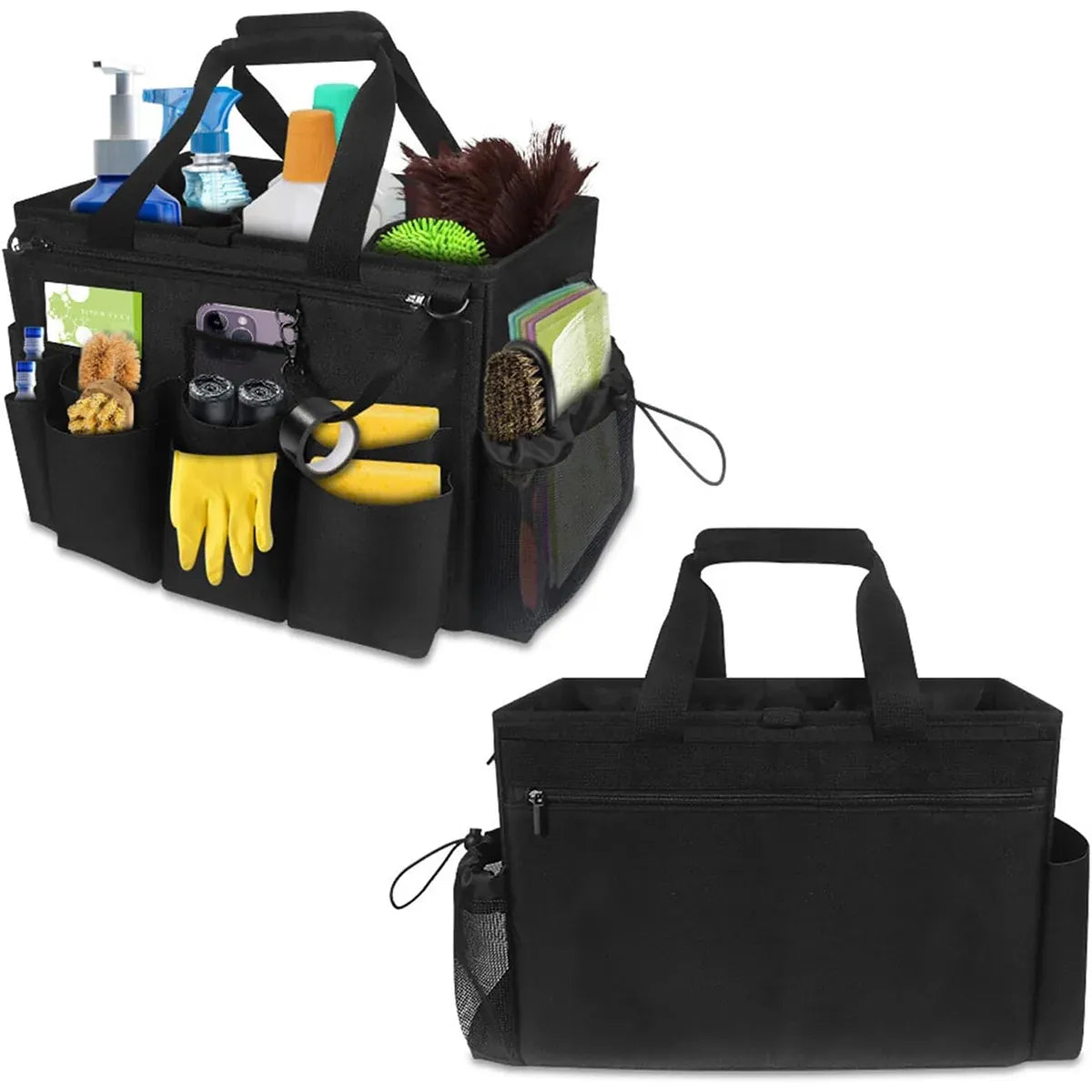 Multi Function Large Capacity Cleaning Tool Storage Bag with Adjustable Strap