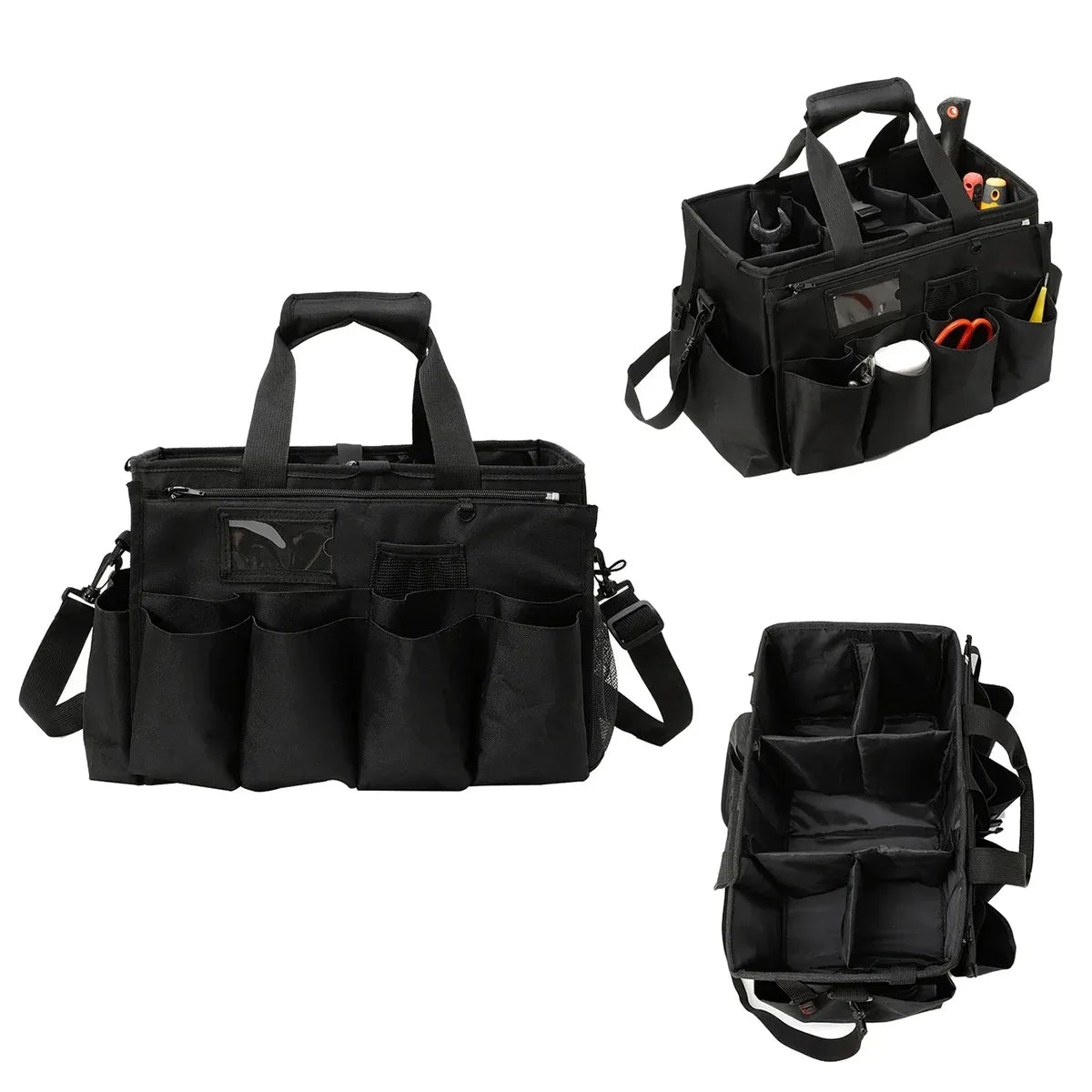 Multi Function Large Capacity Cleaning Tool Storage Bag with Adjustable Strap