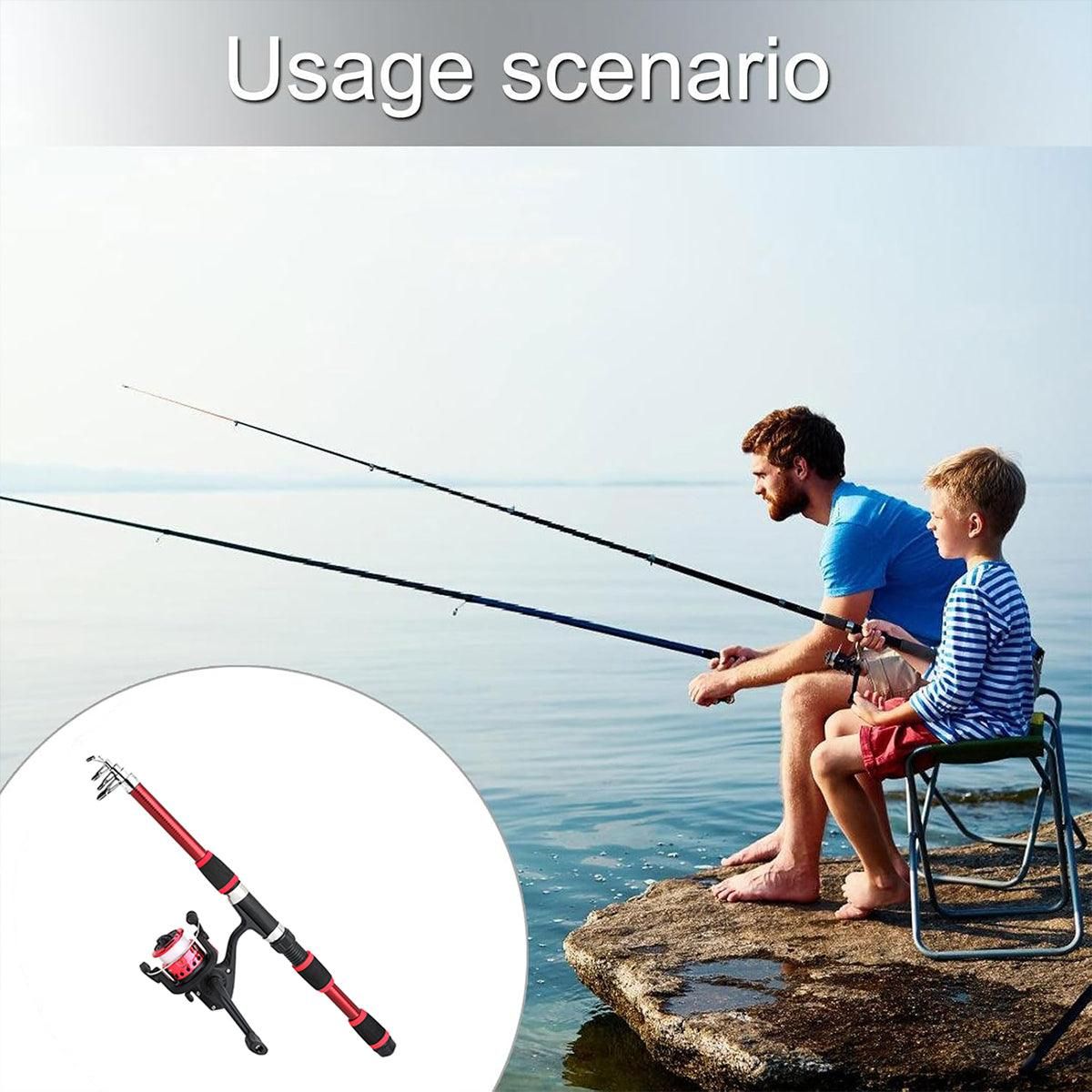 Ultra Short Pocket Portable Fishing Rod Compact Short Rod for Travel Angling - Green