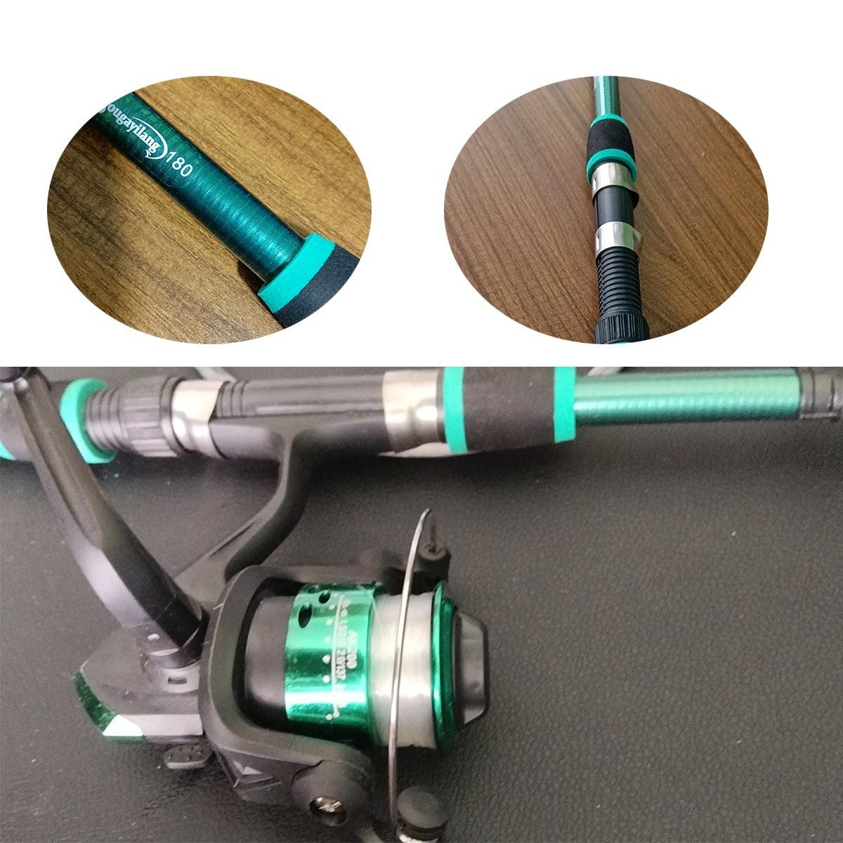 Ultra Short Pocket Portable Fishing Rod Compact Short Rod for Travel Angling - Green