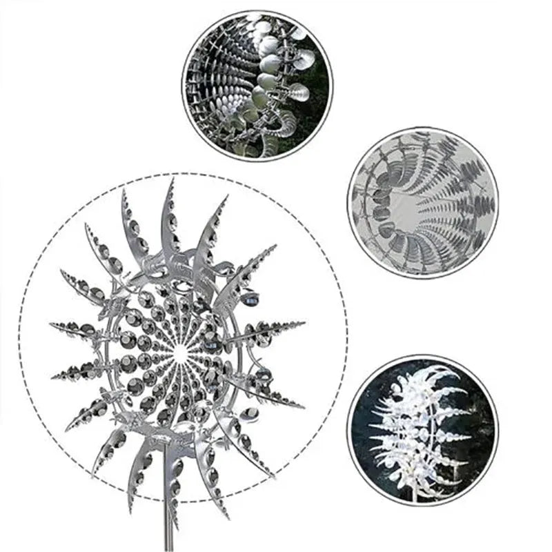 98CM Kinetic Metal Wind Spinner Garden Windmill Outdoor Sculpture Decoration
