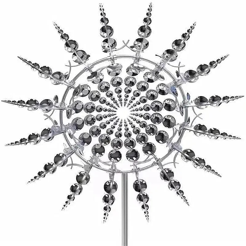98CM Kinetic Metal Wind Spinner Garden Windmill Outdoor Sculpture Decoration