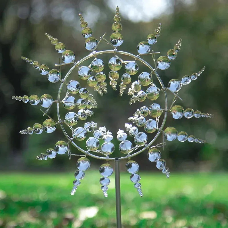 98CM Kinetic Metal Wind Spinner Garden Windmill Outdoor Sculpture Decoration