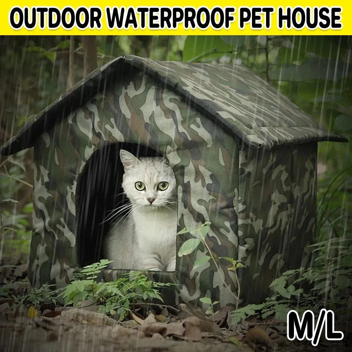Waterproof Outdoor Cat Nest Stray Pet Hiding Nest Simple Dog House Shelter Bed - L