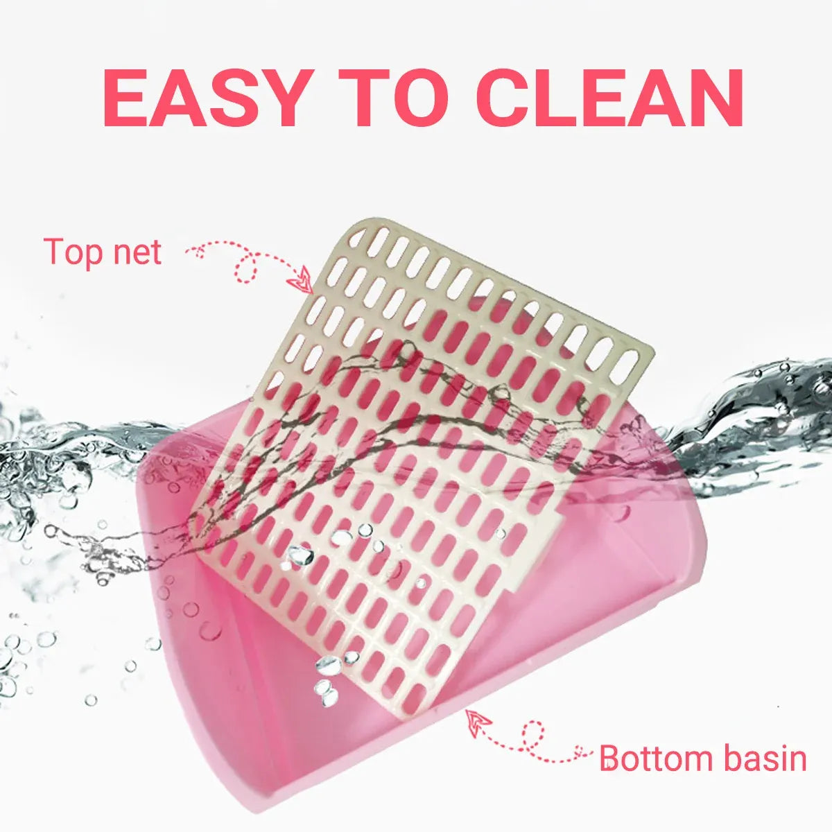 Large Rabbit Litter Box Drawer Corner Toilet for Chinchillas Hamsters Small Pets - Pink