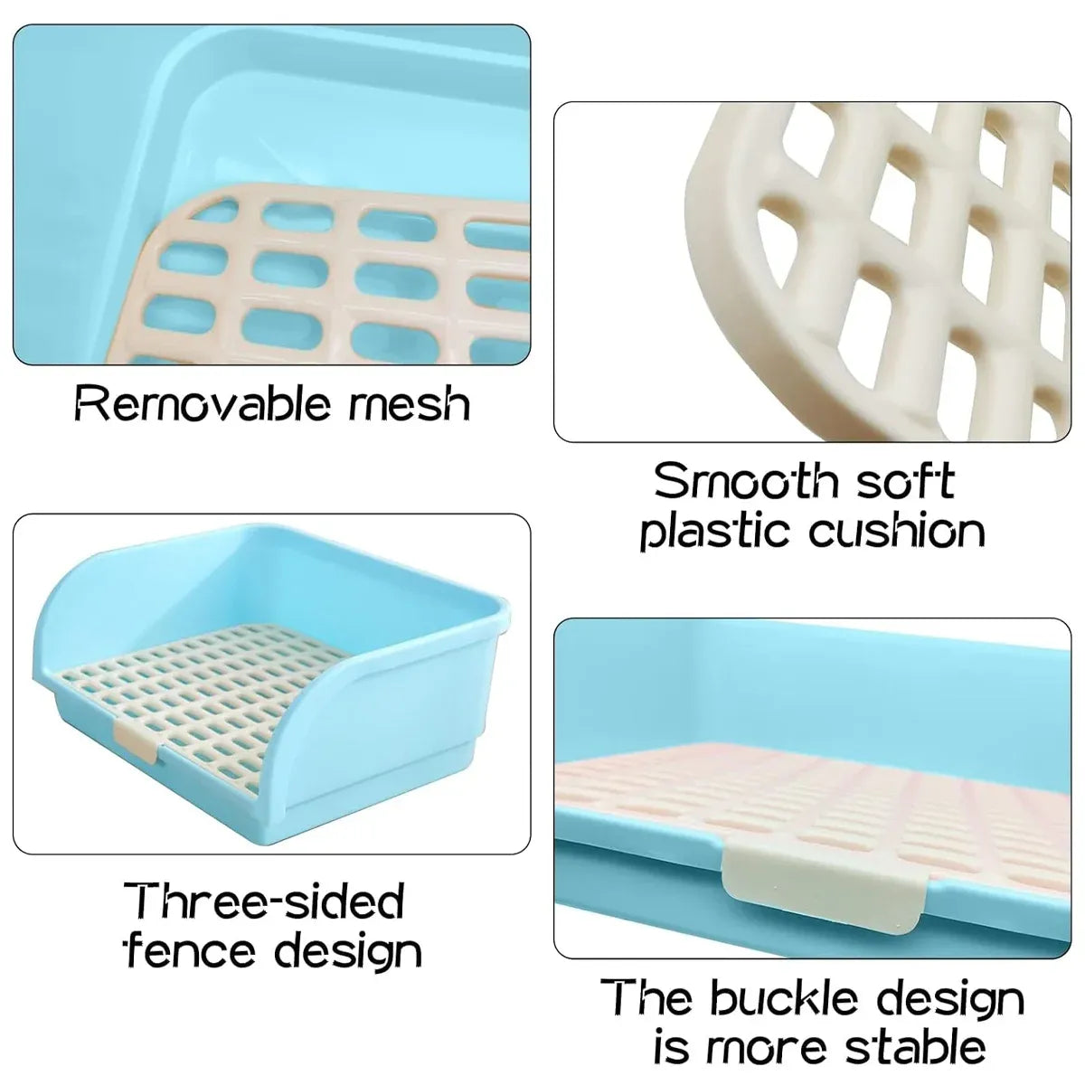 Large Rabbit Litter Box Drawer Corner Toilet for Chinchillas Hamsters Small Pets - Pink